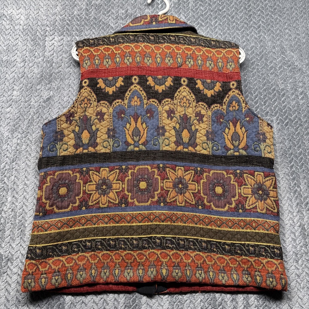 Vintage Coldwater Creek Tapestry Vest Large Southwestern Floral USA Grandma - Picture 3 of 7